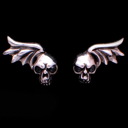 Boucles d'oreilles cr�nes ail�s