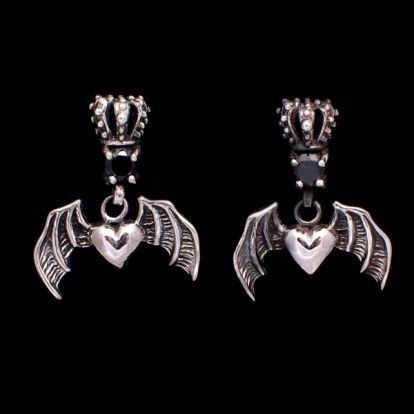 Boucles d'oreilles c�urs ail�s