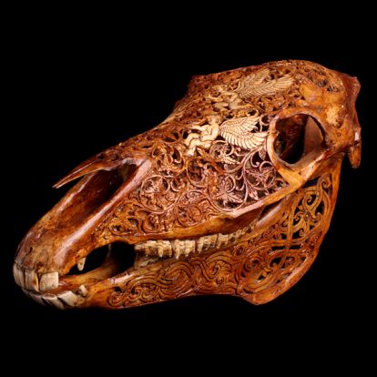 Carved Horse's skull