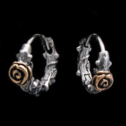 Boucles d'oreilles roses bicolores