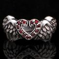 Winged heart ring