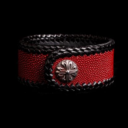 Bracelet galuchat rouge