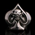 Ace of spade with skull ring