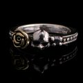 Bague crane et rose