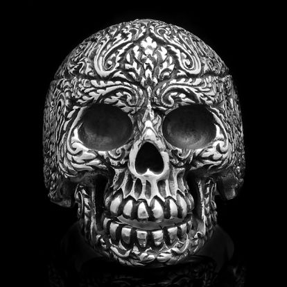 Flower skull ring