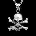 Pendentif crâne, tibias et rose