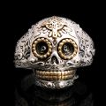 Bague calavera bicolore