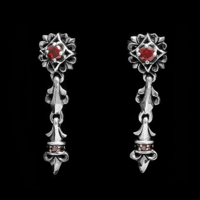 red stones earrings